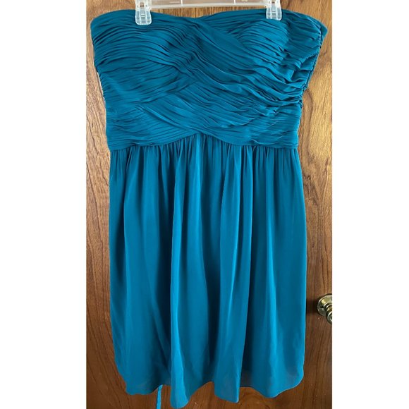Donna Morgan Sarah Strapless Chiffon Dress - Picture 2 of 6